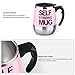 FREEHAWK® Hot Sale Novelty Automatic Electric Stirring Coffee Mug Double Layer Stainless Steel Self Stirring Auto Coffee Mugs Self Mixing Cup for Morning, Office, Travelling in Pink (450ml/15.2oz)