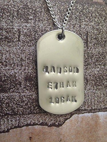 Large Dog Tag Necklace, hand stamped with customized sayings or names, add on a small dog tag for an extra cute necklace
