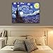 Wieco Art Starry Night Canvas Prints Wall Art by Van Gogh Classical Famous Artwork Huge Size Modern Blue Impressionist Sky Star Pictures Paintings for Living Room Bedroom Home Decorations