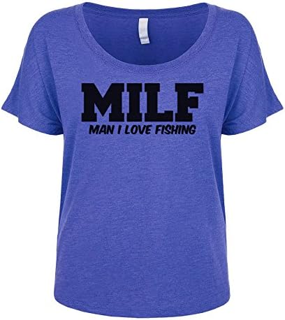 Milf Man I Love Fishing Women's Dolman Shirt Vintage-Royal Large