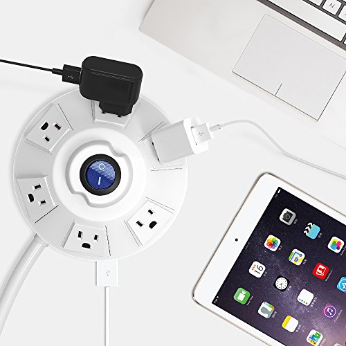 image for BESTEK 6-Outlet Power Strip Surge Protector with 6-Foot Power Cord and