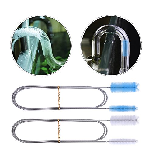 Hotusi 2pcs 155cm Aquarium Cleaning Brush Double Ended Flexible for Tube Brush Hose Pipe
