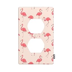 Pznen Pink Flamingo Duplex Receptacle Outlet Wall