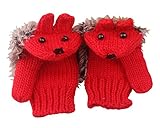 SportsWell Women's Cartoon Hedgehog Winter Cotton Gloves Girls' Thick Mittens