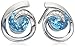 Amazon Collection Sterling Silver Gemstone and Diamond Accent Scroll Stud Earrings