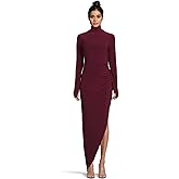 Norma Kamali Womens Long Sleeve Turtle Neck Side Drape Gown (25)