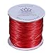 BORUO Brand 1mm Waxed Cotton Cord Beading Cord Waxed String Wax Cording Cord for Jewelry Making and Macrame Supplies 100 Yards Roll Spool Red Color with Acrylic Jar