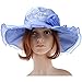 Vbiger Women Floral Pattern Chiffon Layer Kentucky Derby Wide Brim Hat