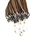 Youngsee 14inch Remy Human Hair Micro Loop Real Hair Extensions Dark Brown Mixed with Caramel Blonde Silk Straight Micro Ring Loop Human Hair Extensions 1g/Strand 50gram/pack