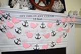 Whale garland pink, Nursery Whale baby shower Decorations, Pink & navy Whale Nursery Decor - Nautical Girl Baby Shower Garland, Baby whale