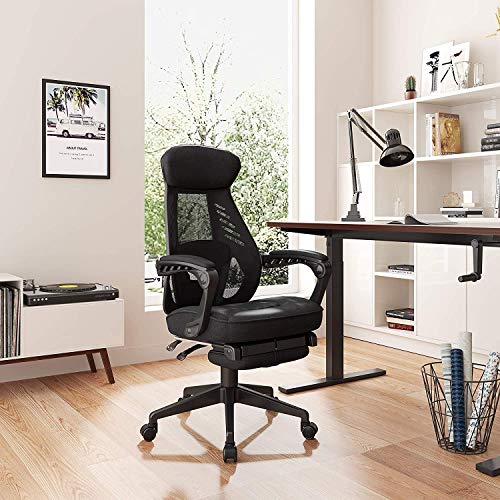 DEVAISE Ergonomics Recliner Office Chair, High Back Mesh Computer Desk