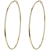 PROSTEEL Chunky Hoop Earrings for Women, 316L Stainless Steel Large Hoop, Minimalist And Chic Jewelry, 14K Gold/Silver/Black, Hypoallergenic for Sensitive Skin, Size: 20~100mm, Come with Box