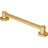 Moen YG0418BG Bathroom Safety 18-Inch Stainless Steel Modern Bathroom Grab Bar, Brushed Gold