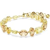 Swarovski Gema bracelet, Mixed cuts, Yellow, Gold-tone plated