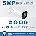Anpviz 5MP Bullet POE IP Camera with Mic/Audio, 2.8mm Lens Security Camera for Outdoor Indoor, Human & Motion Detection, 98ft IR Night Vision, Up to 256GB MicroSD for 24/7 Recording (U Series)