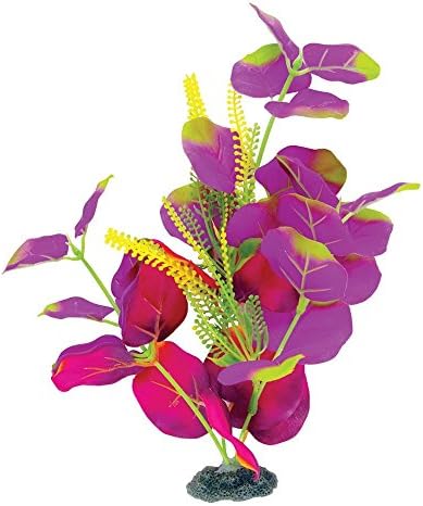 Marina Naturals, Indigo/Red Moneywort Silk Plant, Large Fish Tank Decoration, PP124