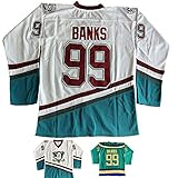 Adam Banks #99 Mighty Ducks Movie Hockey Jersey White Green