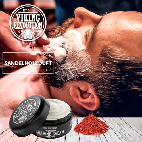 - Luxus-Rasiercreme Männer - Sandelholzduft - Weiche, Glatte & Seidige Shaving Cream Men - Reichhaltiger Schaum für die Sanfteste Rasur - 150 g