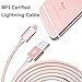 iphone Charger, GOOLEEN 3Pack Lightning Cable 3ft 6ft 10ft Nylon Braided Extra Long USB Charging Cord for iphone 6s/SE/6s plus/6plus/6/5s/5c/5,iPad 4/Air/Mini Compatible with iOS 9.(Rose Gold)