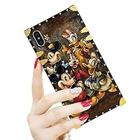 DISNEY COLLECTION Luxury Square Case for iPhone X/XS [5.8-Inch] Mickey Mouse and Donald Duck Pattern Design Flexible Reinforced Metal Decoration Corners Shockproof Slim Cover
