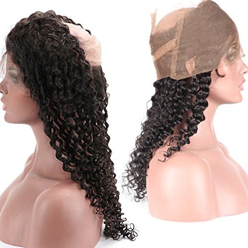 Shengji Hair 8A Pre Plucked 360 Lace Frontal Closure Brazilian Virgin Hair Curly 360 Frontal with Natural Hairline Baby Hair (10 inch free part)