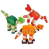 Dinosaur Brain Teaser Puzzle by Neliblu - Wood Fidget Cube Dino Toy - 1 Piece Assorted Colors