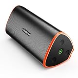 AncordWorks Triangle TWS Waterproof Bluetooth Speaker IPX7 20W Ground Shaking Bass Sound, 5000mAh Battery 10+ Hours Playtime Portable Outdoor and Travel (Orange)