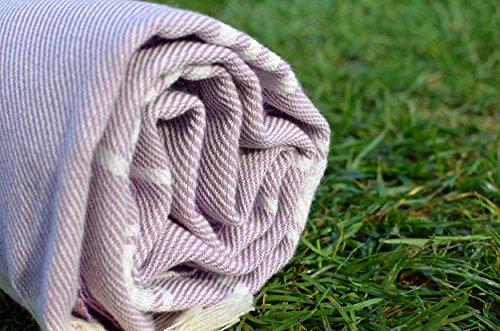 Dandelion - Basic Pattern - Naturally-Dyed Cotton Turkish Towel Peshtemal - 71x39 Inches - Lilac