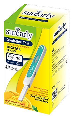 Surearly Digital Ovulation Test Kit Includes Easy to Use Reader & 20 Interchangeable Testing Strips. Maximize Chances of Natural Pregnancy. Over 99% Accurate in LH Surge Detection.