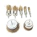 7-Piece Brass Coated Wire Brush Wheel & Cup Brush Set with 1/4-Inch Shank