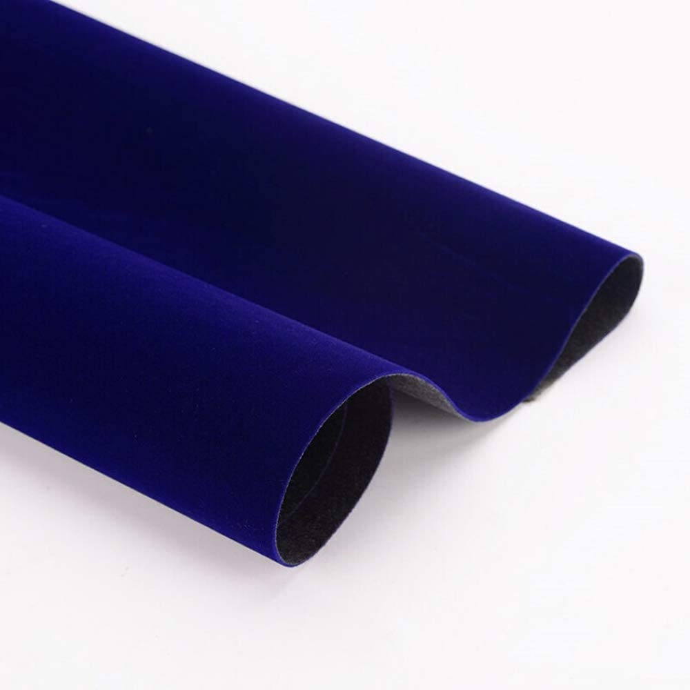 Self Adhesive Vinyl Film Velvet Flock Furniture Sticker Liner for Jewelry Displays Shelf Drawer Dresser Cabinets Liner Arts Crafts Decor (Blue, 45CMx2.5M)