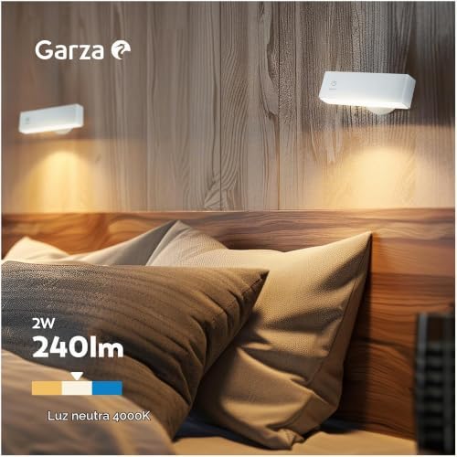 - Embalar 1+1 Vega 2W 240lm Luze portátil LED de parede interior, luz regulável 4000K, bateria 3000mAh até 30 dias, USB-C, instalação sem fios, design branco