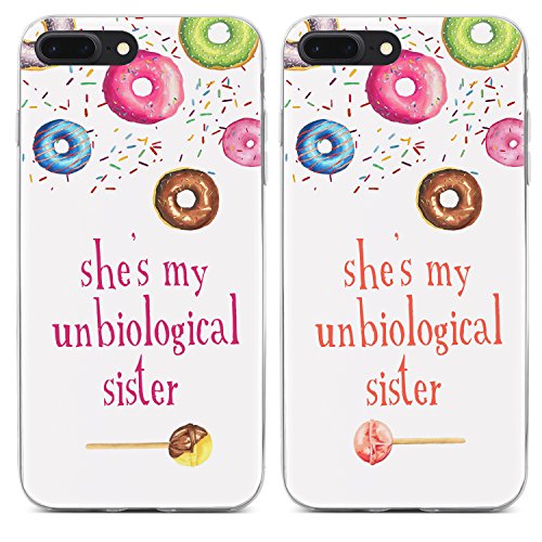 iPhone 7 Plus(iPhone 8 Plus)Best Friends Cases Cute She's My Unbiological Sister Donuts Best Friends Rubber iPhone 7 Plus Couples Cases Matching Christmas Gifts Stuff