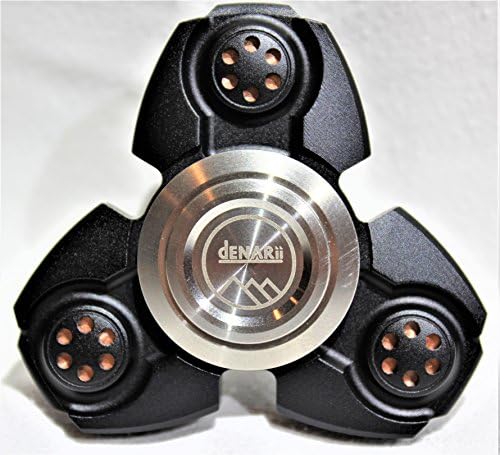 Metal Fidget Spinner Aluminum - EDC Hand Tri Fidget Spinner Desk Toy - Si3N4 Bearing for Long Spin Times - Helps Focus, Reduces Stress and Anxiety, Improves Coordination, Fights Boredom (Black)