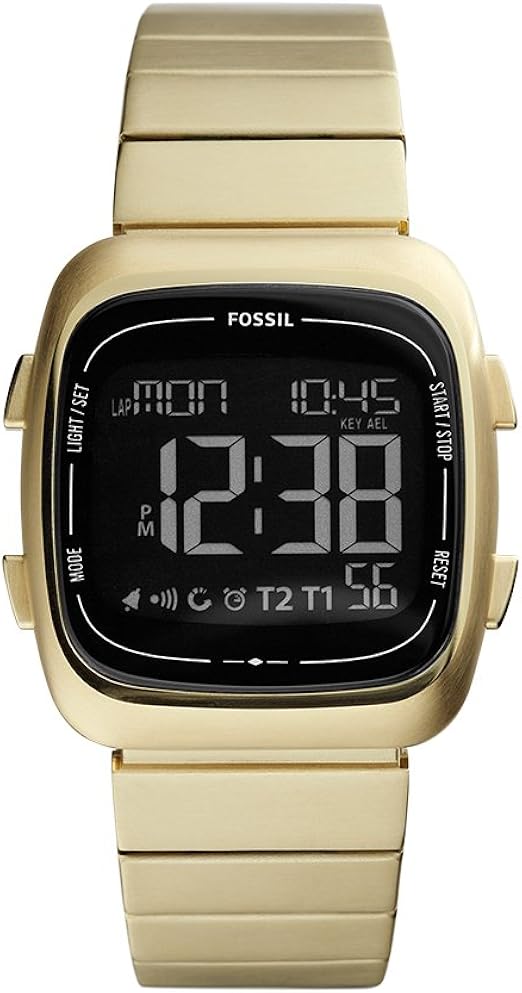 fossil gold digital watch