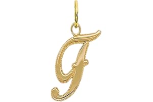 Takar Gold Initial Letter Pendant For Necklaces, 14k Gold A-Z Big Letter Charm Necklace Jewelry for Men And Women. Made In USA, Yellow Gold