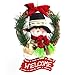 Tinksky Christmas Wreath For Front Door Hang Garland with Santa Claus Snowman Ornaments Natural Rattan Wreath Holiday Door Hanger Wall Car Decoration 30cm (Snowman Style)