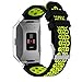 bayite Soft Silicone Sport Bands Compatible Fitbit Ionic Replacement Band Perforated Breathable Accessories Wristband Women Men Black with Fluorescent Yellow