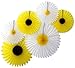 Devra Party Daisy and Sunflower Fans - Set of 6 (13-20 Inches)
