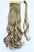 SWACC Women Long Straight/Curly Wavy Wrap Around Ponytail Extension Synthetic Hair Piece Clip in Hair extensions (Curly Wavy, Dark Honey Blonde-16#)
