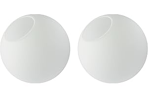 Koko&Yukina 2-Pack 6" Milk White Glass Globes for Light Fixtures Replacement Frosted Opal Glass Lamp Shades