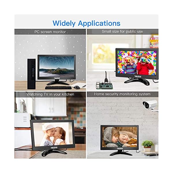 Portable-Monitor-133-Inch-CCTV-Monitor-1366x768-Resolution-LED-Screen-Small-Monitor-with-HDMIVGAUSBAV-Input-Compatible-with-PC-CCTV-Raspberry-Pi-Xbox-360-Windows-7810-VESA-Black Thinlerain Portable Monitor 13.3 Inch CCTV Monitor 1366x768 Resolution LED Screen Display Small Monitor with HDMI/VGA…