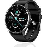 Smart Watch for Samsung Galaxy A42 - Fitness Tracker Watches for Men Women, IP67 Waterproof HD Touch Screen Smartwatch for Android/iOS Phones, 24 Sports, Activity Tracker - Black