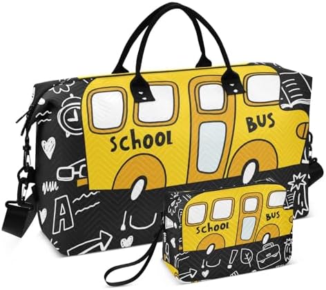 Yqxwjl School Bus Print Backpack For Men And Women Lightweight Backpack Casual Daypack For Workplace Travel : Electronics