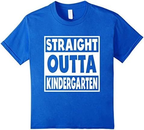 Kids STRAIGHT OUTTA KINDERGARTEN Graduation Gift T-Shirt For Kids 10 Royal Blue
