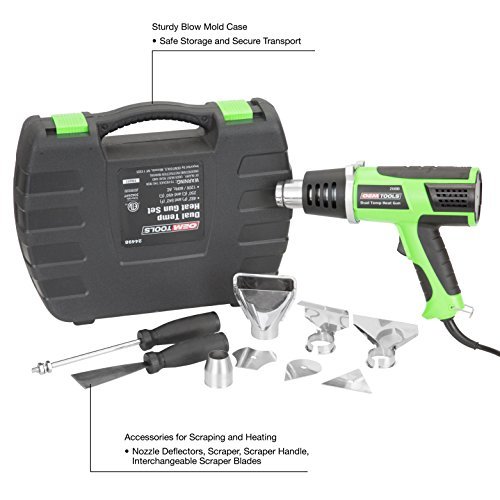 OEMTOOLS 24498 Dual Temp Heat Gun Use for Heat Shrinking, Loosening Bolts, Cleaning, Removing