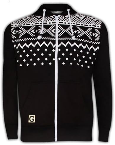 Gaffer Mens Aztec Print Zip Up Hoody Sweatshirt Hooded Jumpers