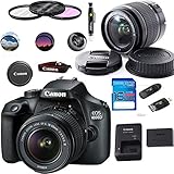 Canon EOS 4000D / T100 Digital Camera with EF-S 18-55MM F/3.5-5.6 III Lens + Basic Accessories Bundle