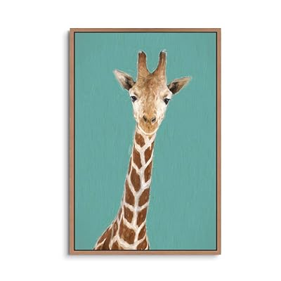 signwin Framed Canvas Wall Art Cute Giraffe Canvas...
