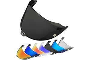 YMTSGEQ Helmet Visor Replacement for R2R.Motorcycle Helmet Shield Windshield Sunshield PC Lens UV Protection Compatible with KYT R2R (Deep Black)